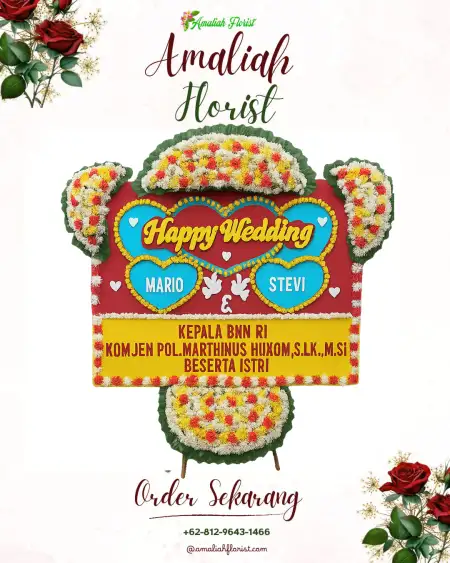 Papan Bunga Pernikahan Sebengkok